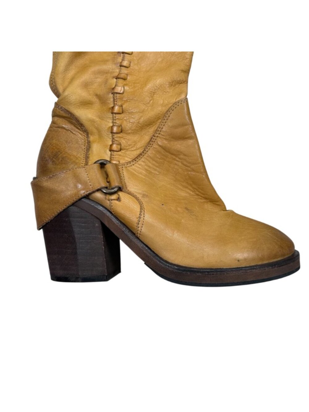 Free People Auburn Over The Knee Boot Boho Tall EU 37 US 6 Mustard - Picture 8 of 14